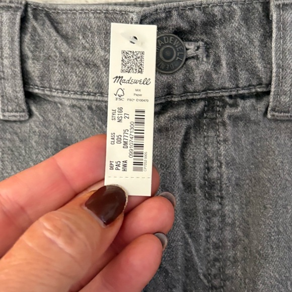 NWT Madewell Women Denim Jean Side-Slit Midi Skirt in Hallandale Gray Wash - 27 - Picture 6 of 6